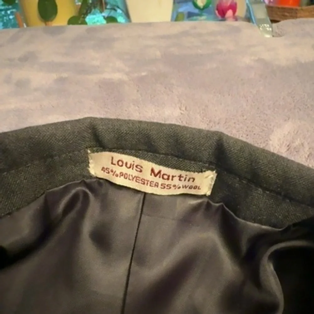 Louis Martin Suit Mens 44R 36UL Gray Wool Blend Formal Business Separates